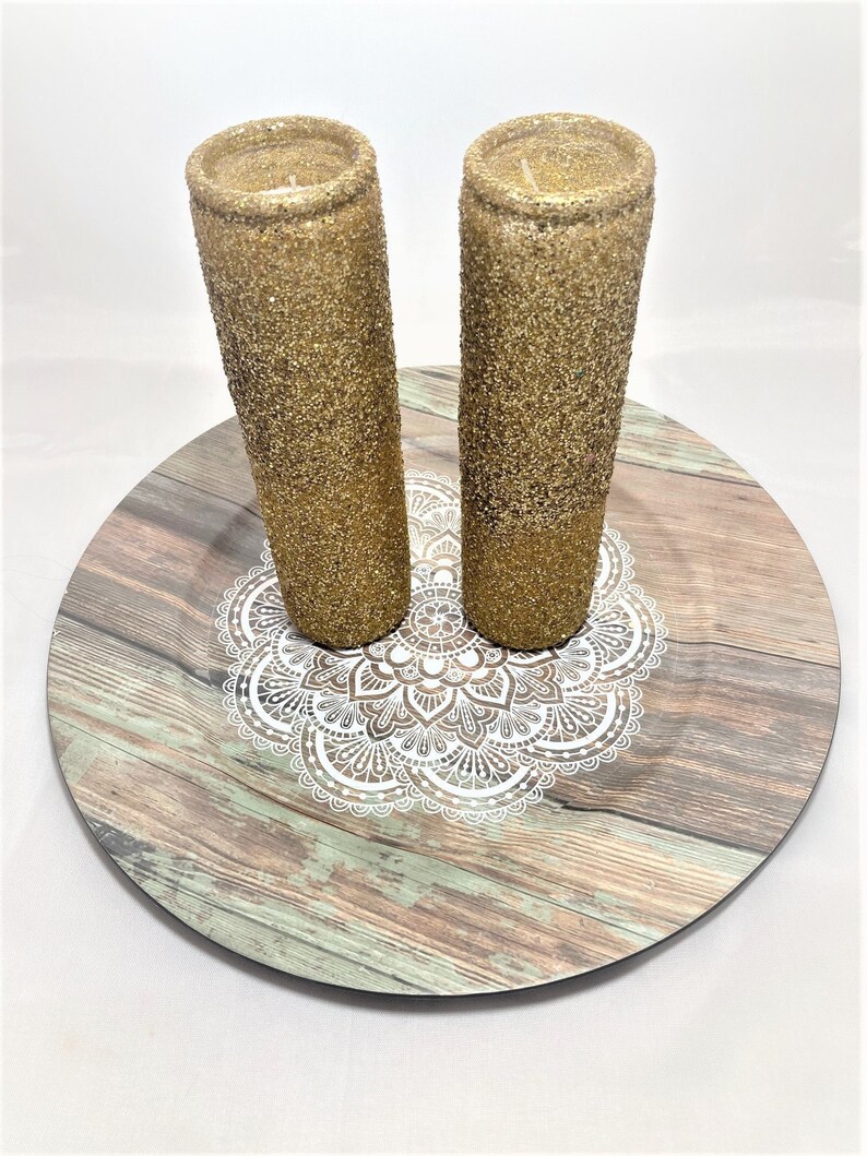 Gold Glitter Pillar Candles Unscented Tall Candles Custom Etsy