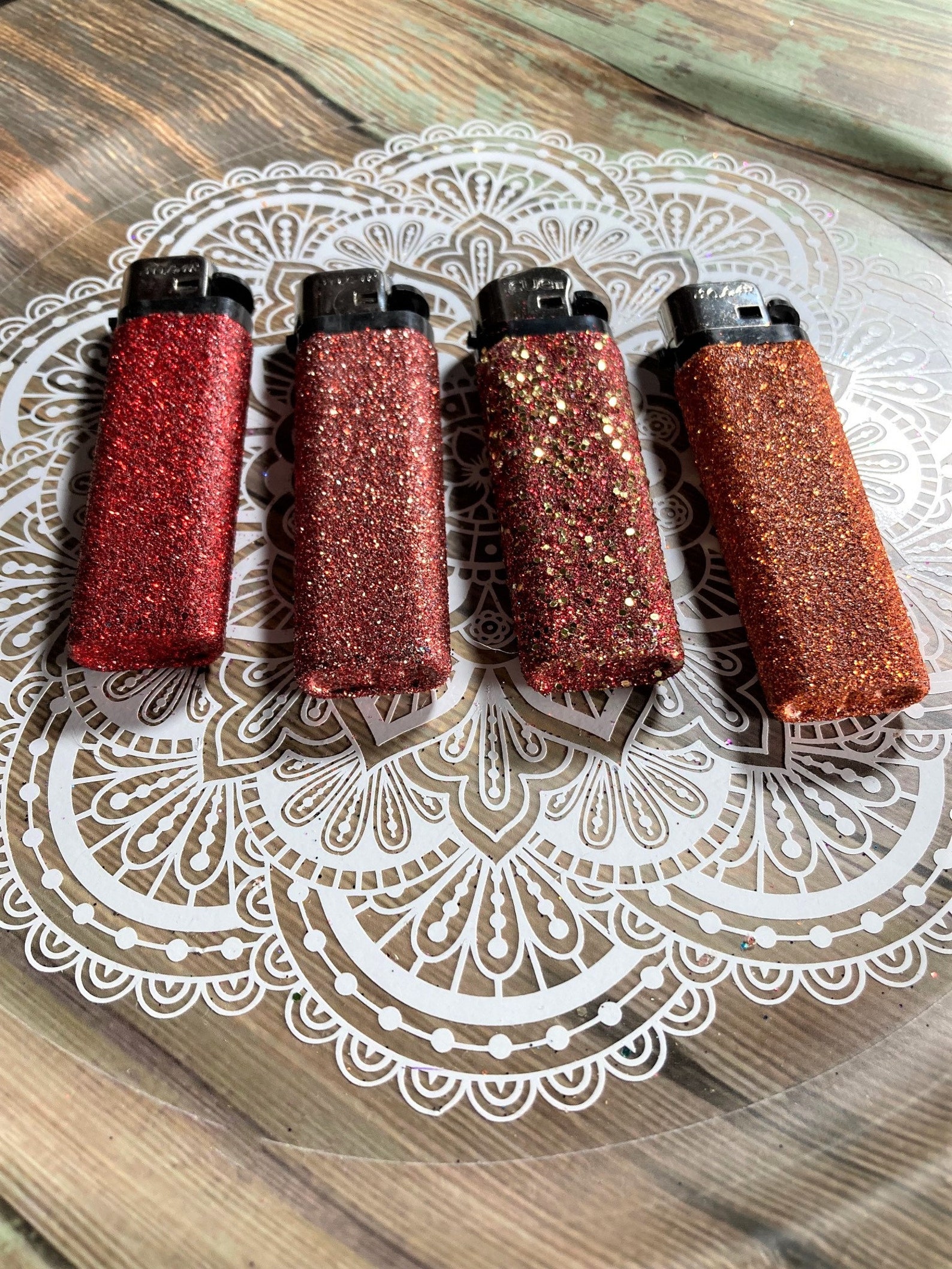 Red Glitter Lighters Glam Lighter Set Fun Disposable Etsy