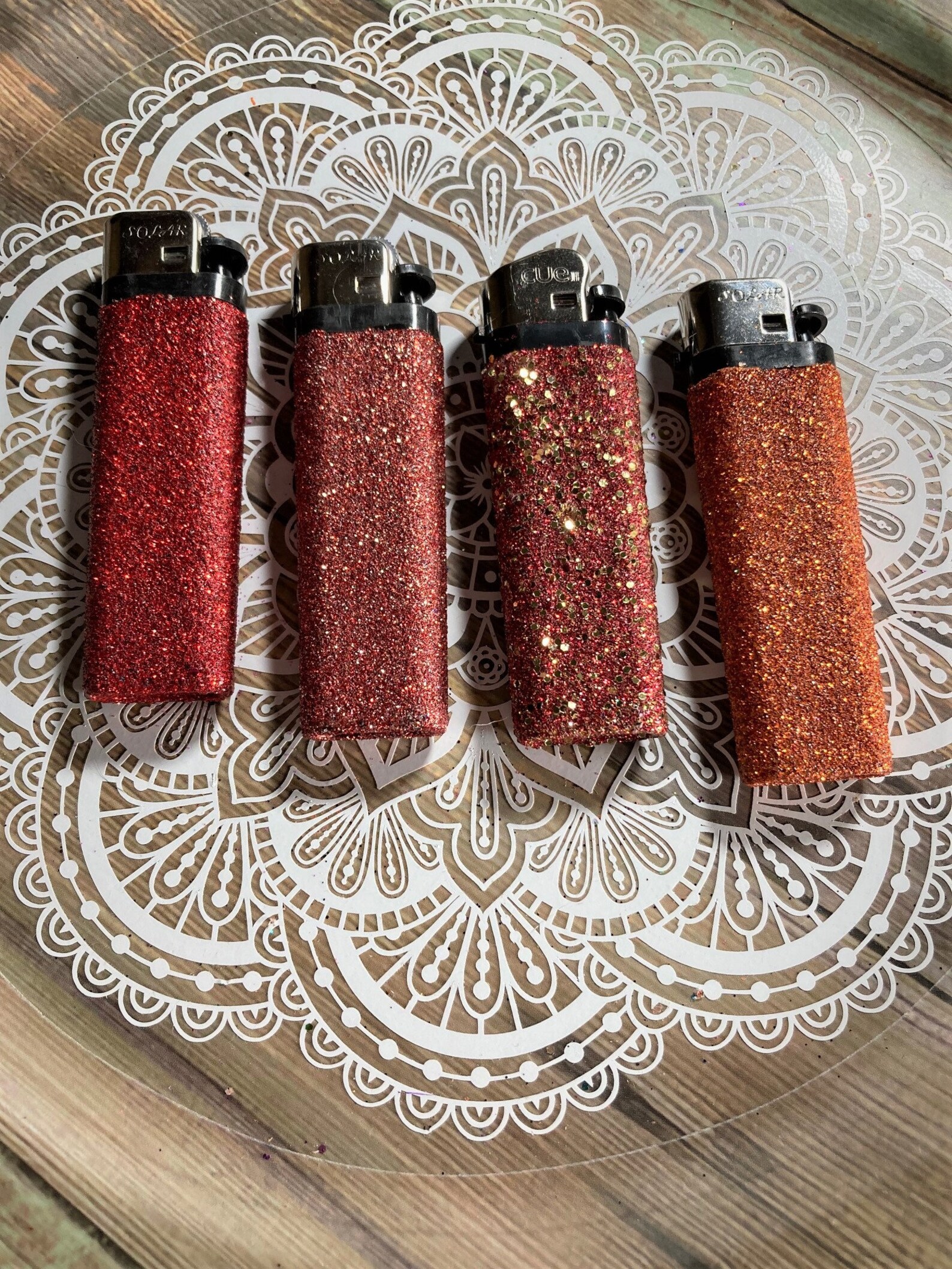 Red Glitter Lighters Glam Lighter Set Fun Disposable Etsy