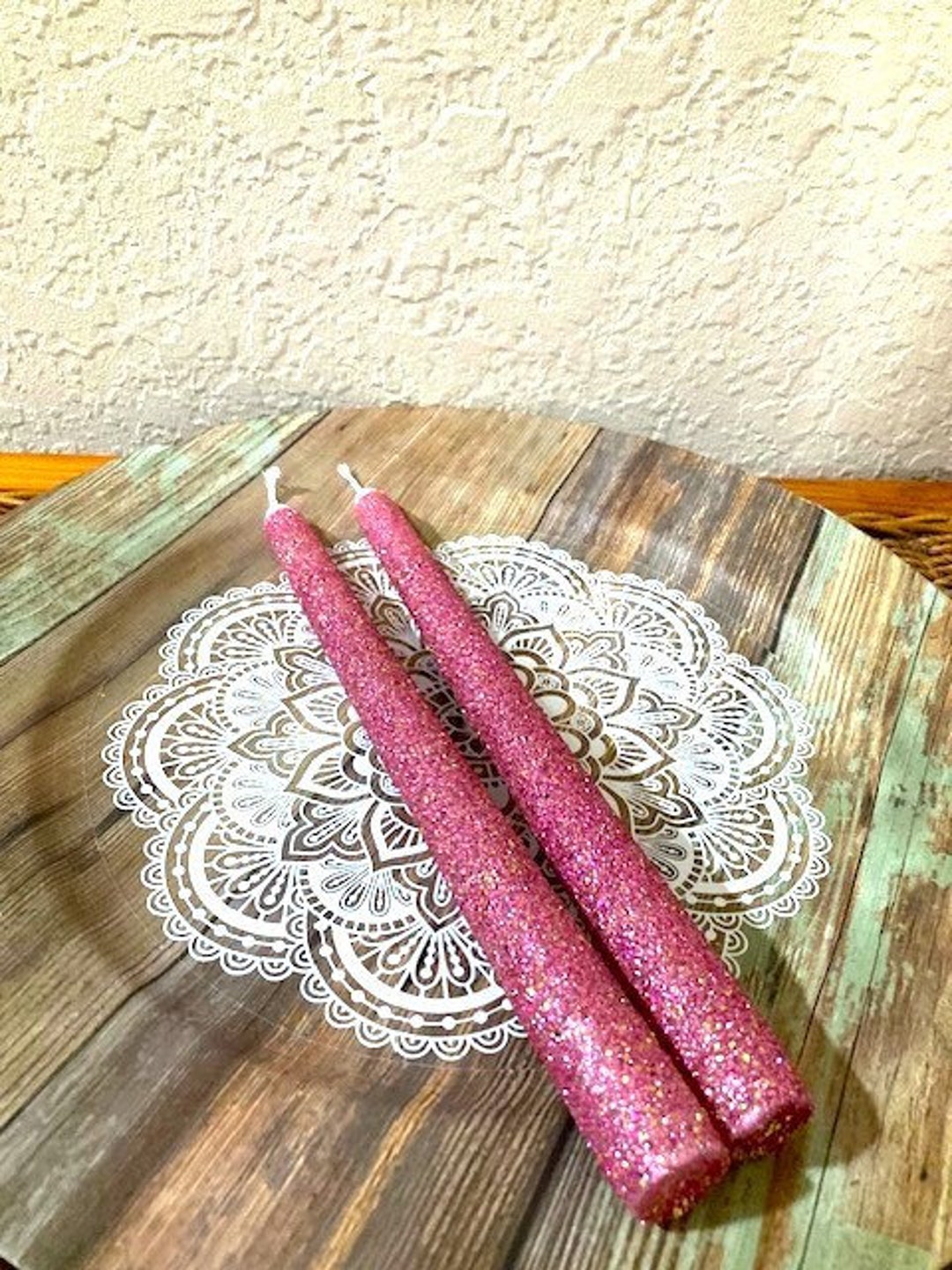 Rose Gold Glitter Taper Candles, Sweet 16 Candle Lighting Ceremony