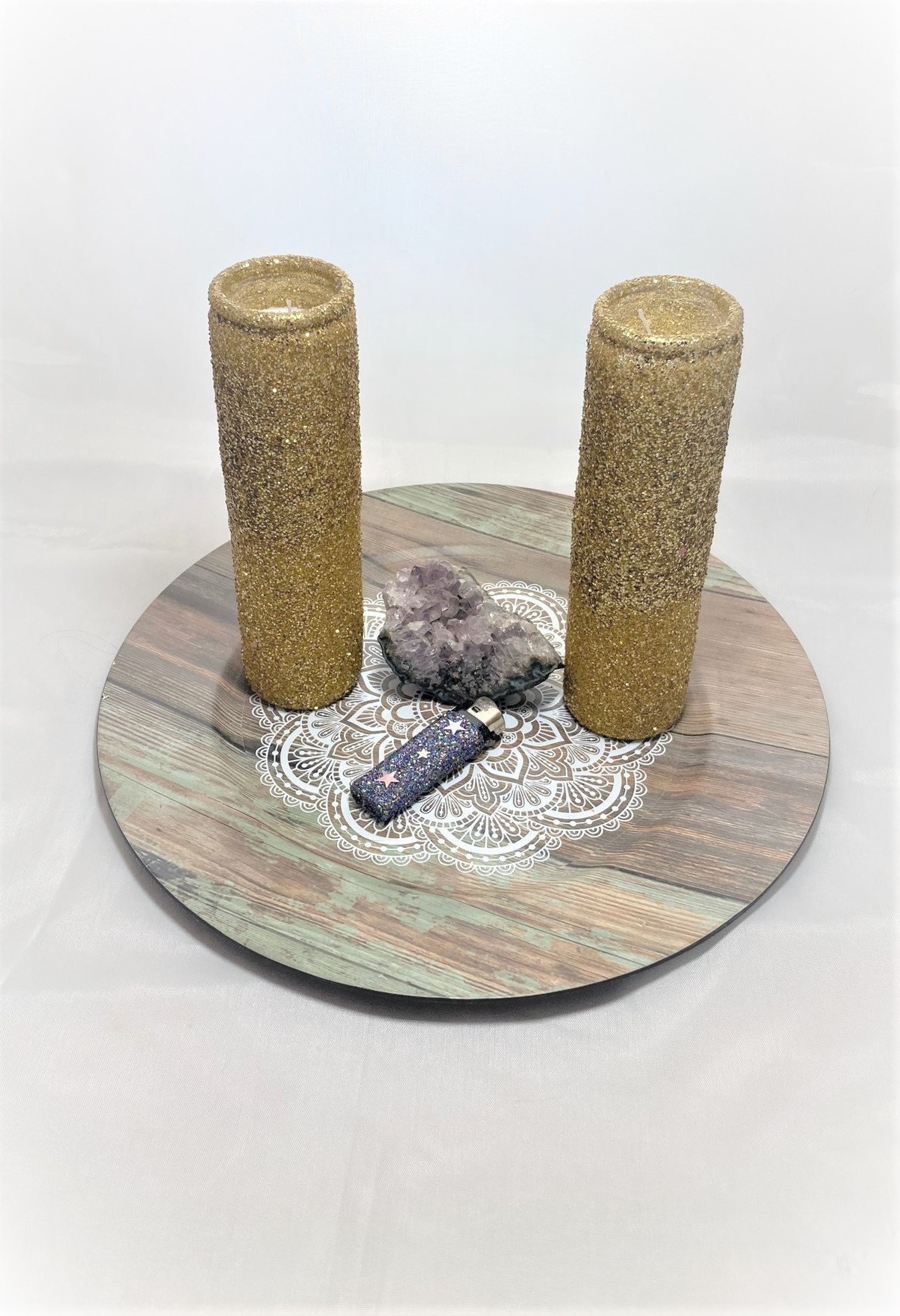 Gold Glitter Pillar Candles Unscented Tall Candles Custom Etsy