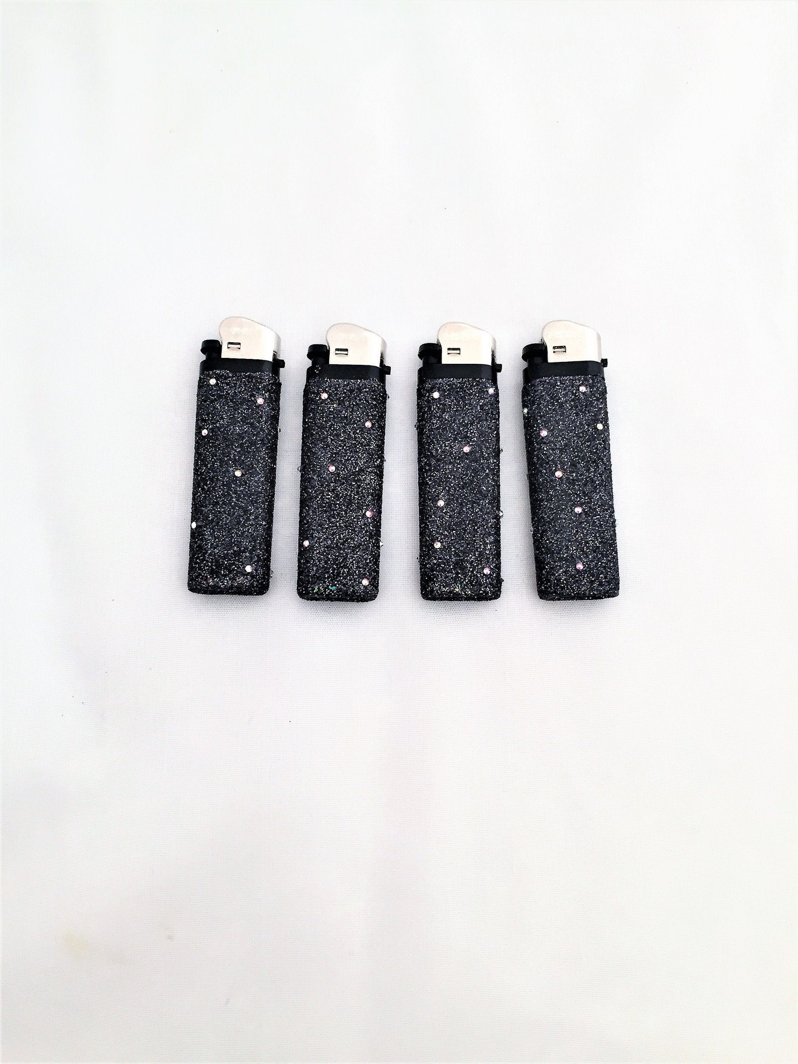 Black Glitter Lighters Decorated Disposable Lighters Bulk Etsy