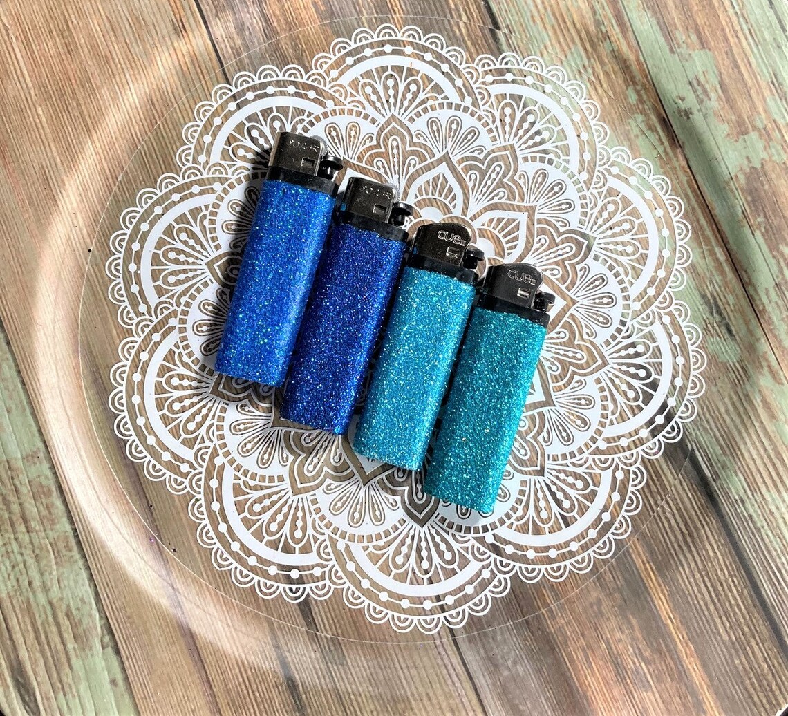 Blue Glitter Lighters Glam Lighter Set Fun Disposable Etsy