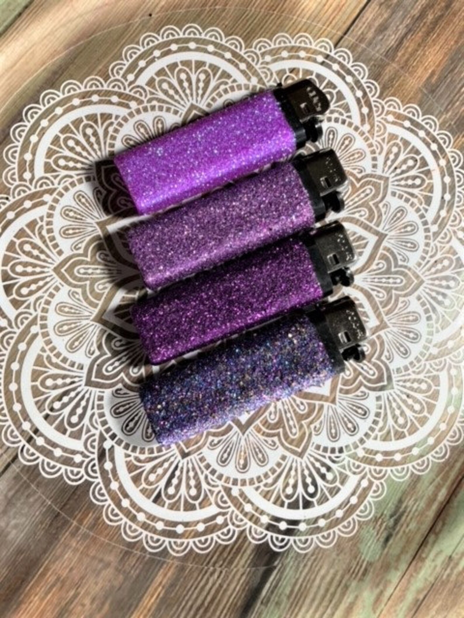 Purple Glitter Lighters Glam Lighter Set Fun Disposable Etsy