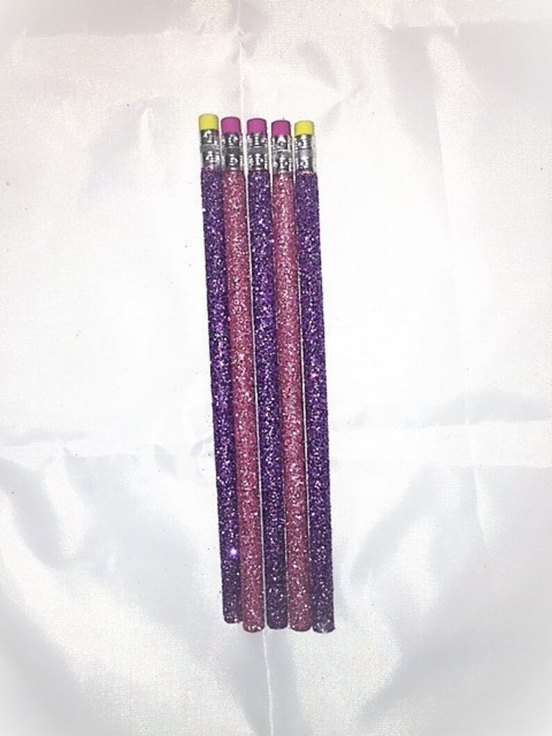 Custom Glitter Pencils Decorated Pencils Glam School Etsy