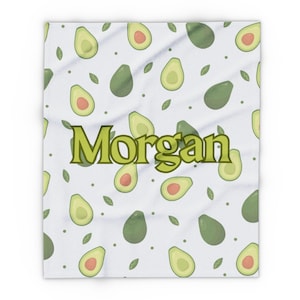 Personalized Avocado Fleece Blanket: Custom Throw Blanket
