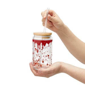 Bloody Mary glass, Bloody brunch accent, Horror housewarming, Gruesome party cups, Creepy party favors, True crime gift, Halloween party