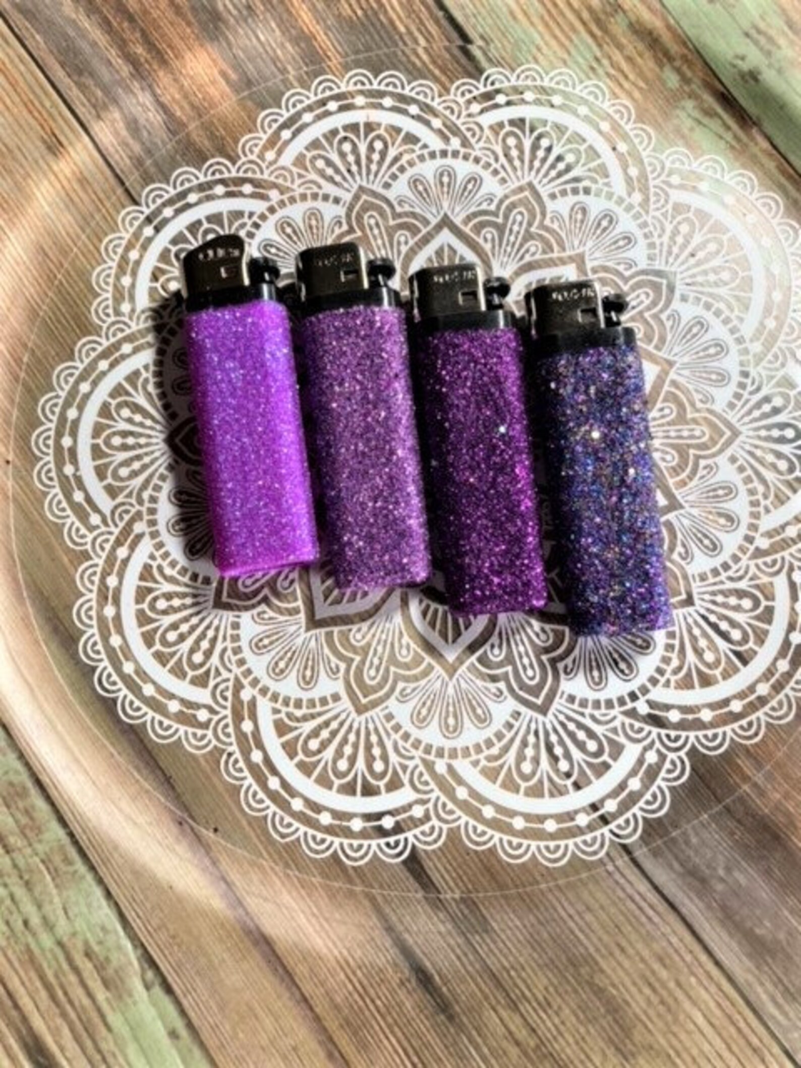 Purple Glitter Lighters Glam Lighter Set Fun Disposable Etsy
