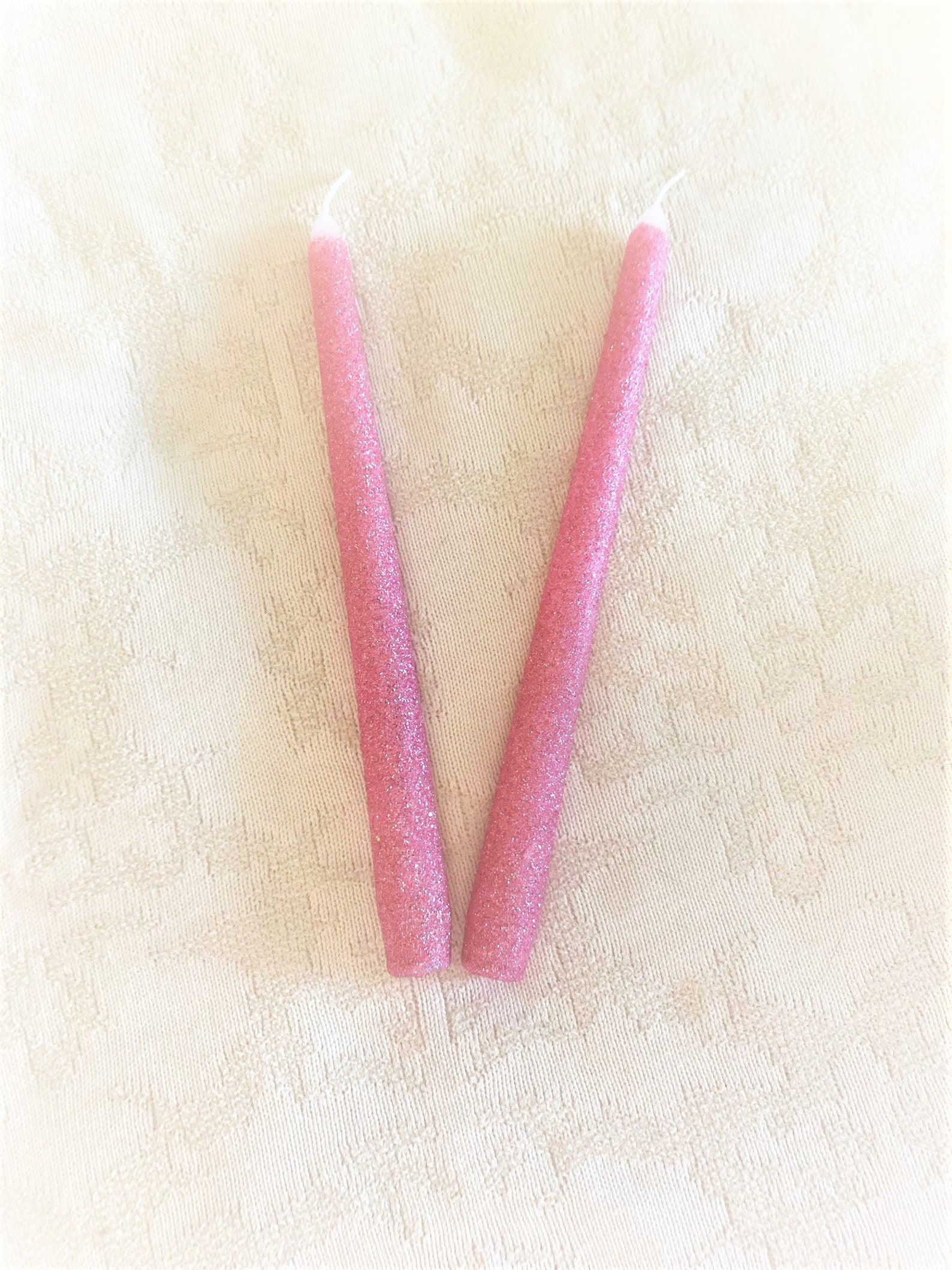 Rose Gold Glitter Taper Candles Sweet 16 Candle Lighting Etsy