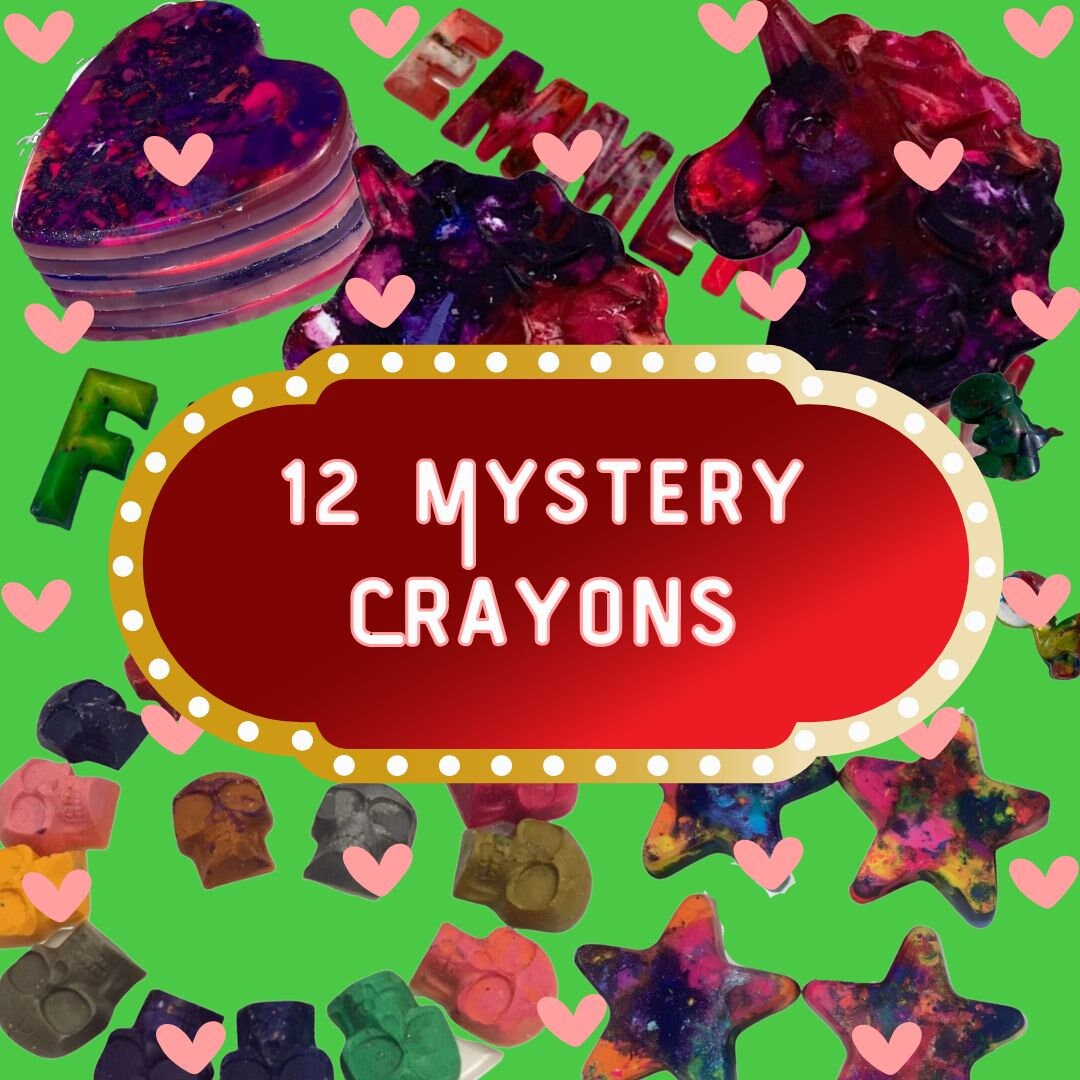 12 Mystery Crayons, Fun Children's Game, Colorful Crayons for Party