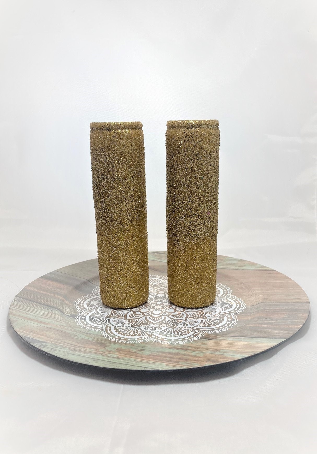 Gold Glitter Pillar Candles Unscented Tall Candles Custom Etsy