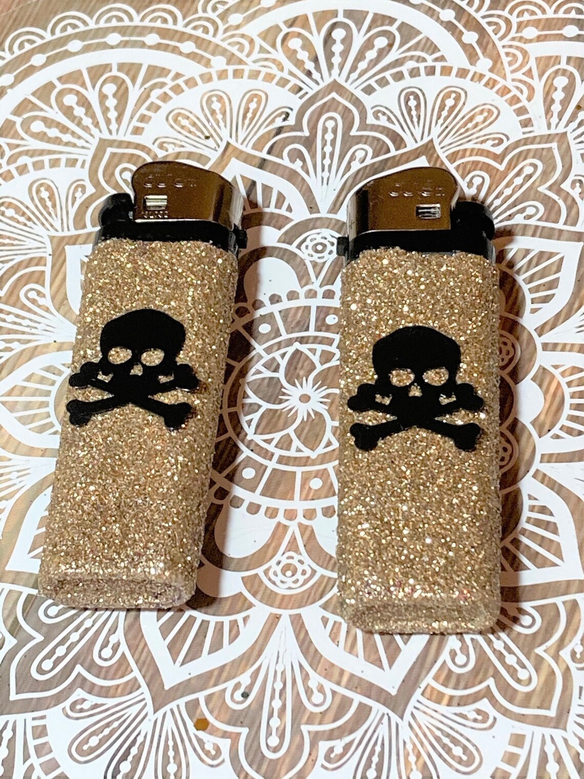 Skull and bone lighter Custom glitter lighters Personalized Etsy