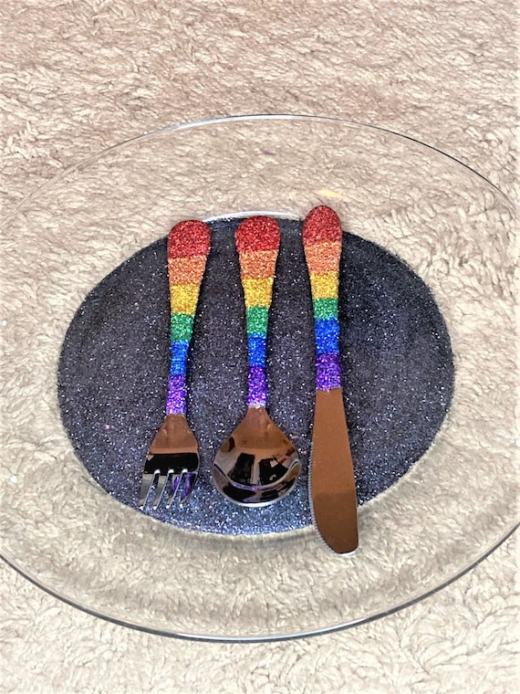 Rainbow Silverware Set for Children, Decorative Kids Silverware