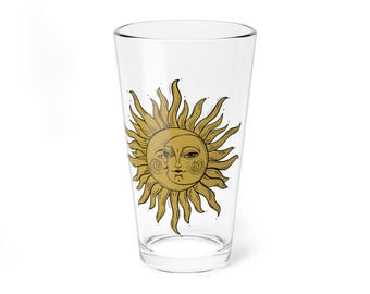 Vintage Sun and Moon-pintglas, retro drinkgerei