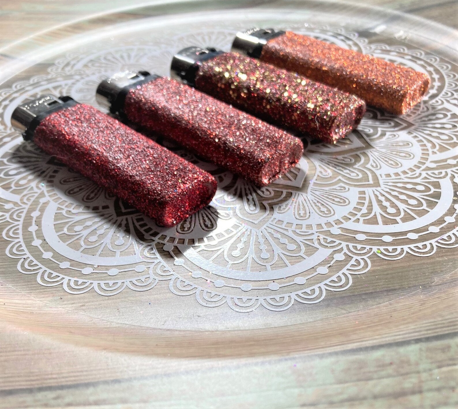 Red Glitter Lighters Glam Lighter Set Fun Disposable Etsy