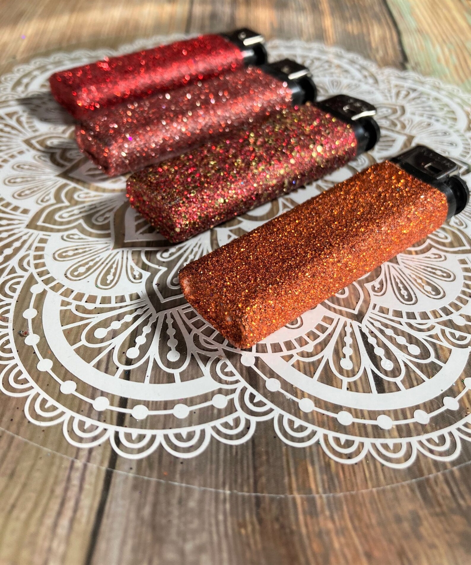 Red Glitter Lighters Glam Lighter Set Fun Disposable Etsy