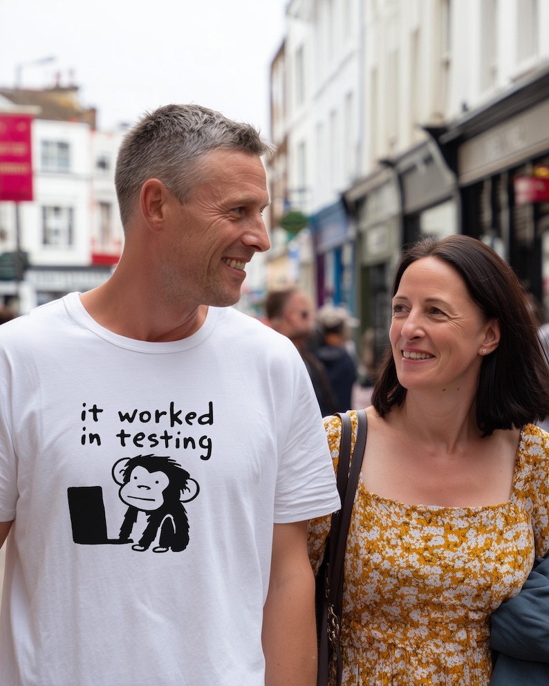 It Worked in Testing Monkey T-shirt Programmer Developer Humor Tee ...