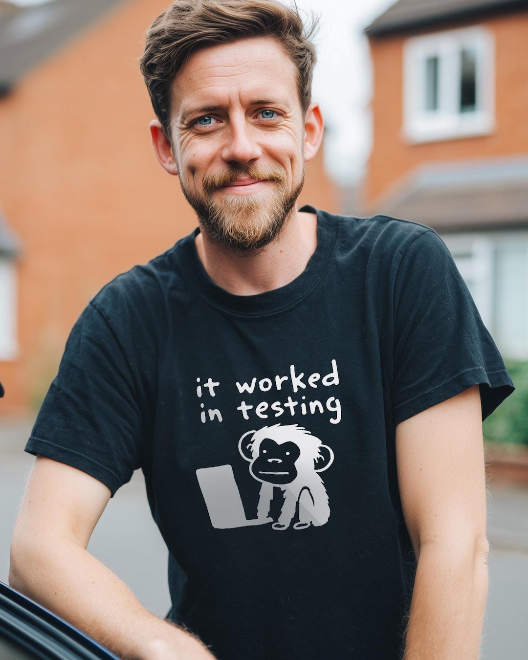 It Worked in Testing Monkey T-shirt Programmer Developer Humor Tee ...