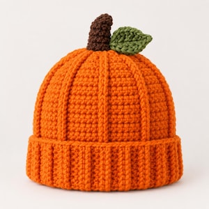 Häkelanleitung für eine Kürbismütze, Herbstmütze für Erwachsene, Halloween-Kostüm (PDF)