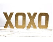 XOXO Letters Metallic Gold 8 inch  - As Seen In BETTER HOMES and Gardens Magazine
