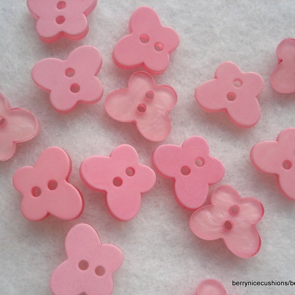 16mm Pink Butterfly Buttons Pack of 12 Pink Butterfly Buttons A92