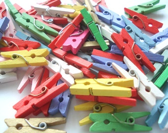 100 Multi Colour Pegs, Tiny Craft Pegs, Mini Wood Craft Pegs, Pack of 100 Pegs, 3p Each!! PG10