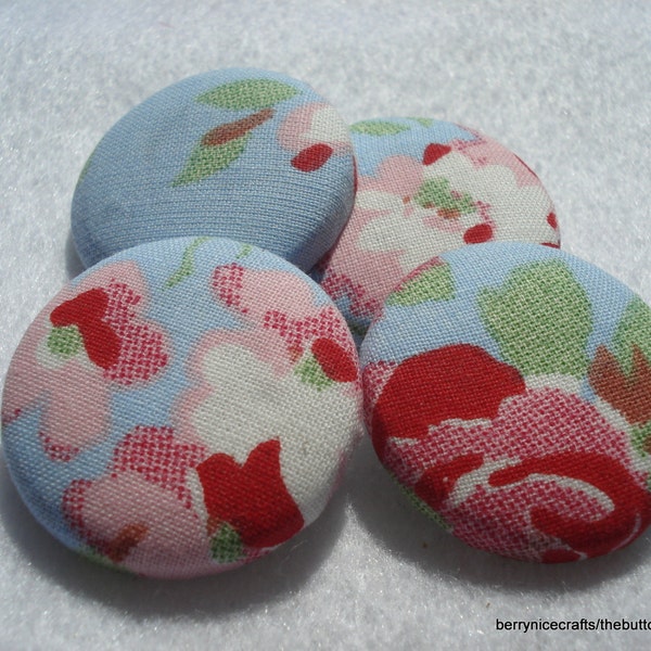 Handmade Fabric Buttons 30mm Cath Kidston Rosali Pack of 4 Floral Fabric Buttons