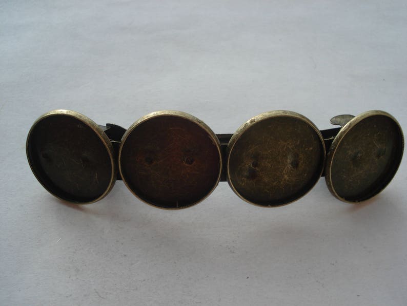 Round Antique 85mm Bronze Clips with Cabochon Settings Fits 20mm C414 5 Hair Clips 50p Each! 5 Iron Based Alloy Barrette Hair Clips