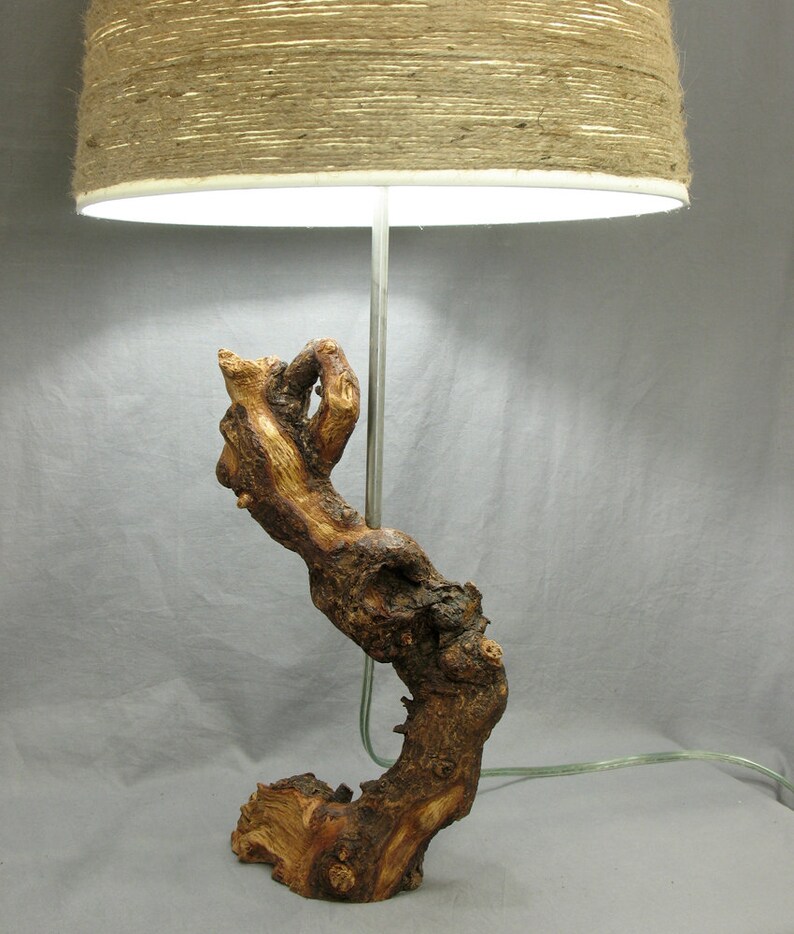 Beautiful twisted tree root table lamp. Tree branch rustic Etsy