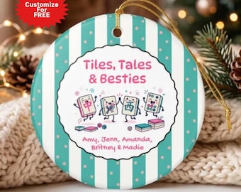 Custom Mahjong Ornament, Gift for Besties, MahjongGame Night Keepsake, Mahjong Group Gift,
