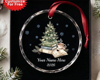 Custom Book Club Ornament Book Lovers Gift, Christmas Ornament Keepsake