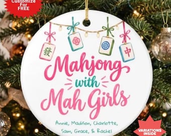 Custom Mahjong Ornament Group Gift Girls Mahjong Game Night Keepsake Mahjong Christmas
