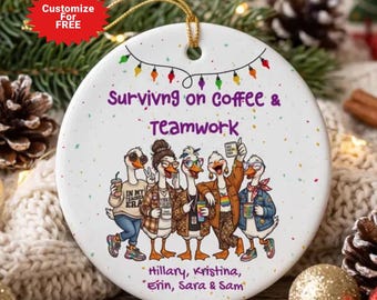 Personalized Team Ornament Custom Silly Goose Teacher Ornament  Funny Gift Ornament For Team Coworker Employee Christmas Gift Appreciation