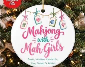 Custom Mahjong Ornament Group Gift Girls Mahjong Game Night Keepsake Mahjong Christmas