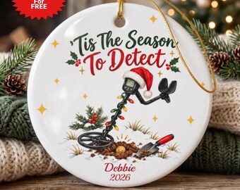 Custom Detectorist Gift, Detect Metal Detector Ornament, Metal Detecting Club Gift, Detectorist Keepsake