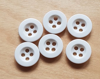 6 vintage plastic buttons 23mm 6mm thick