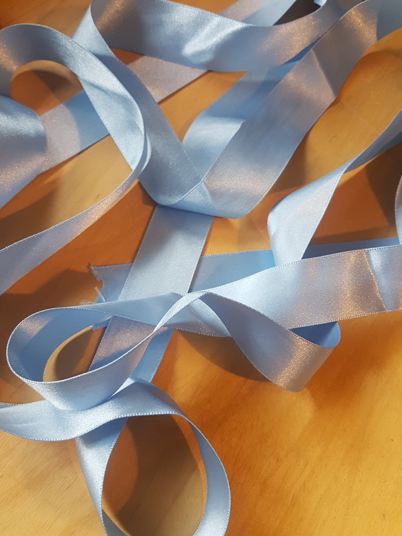Blue Ribbon Baby Sky Blue Satin Ribbon 1 metre 1 inch wide Etsy
