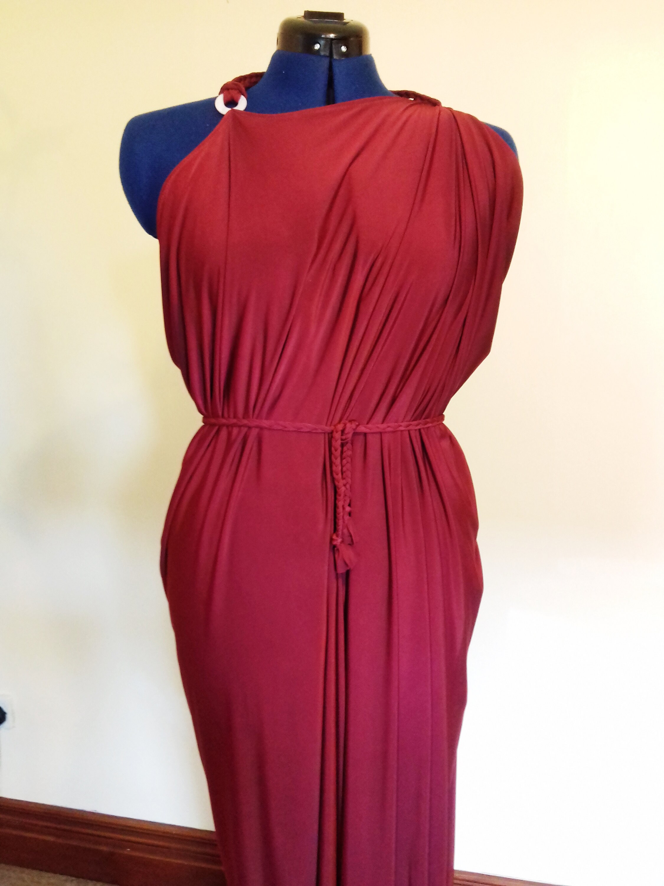 red evening maxi dress