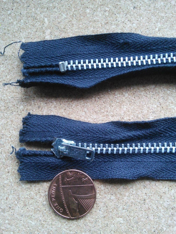 Código postal 6/" dientes de metal Jean Denim Azul