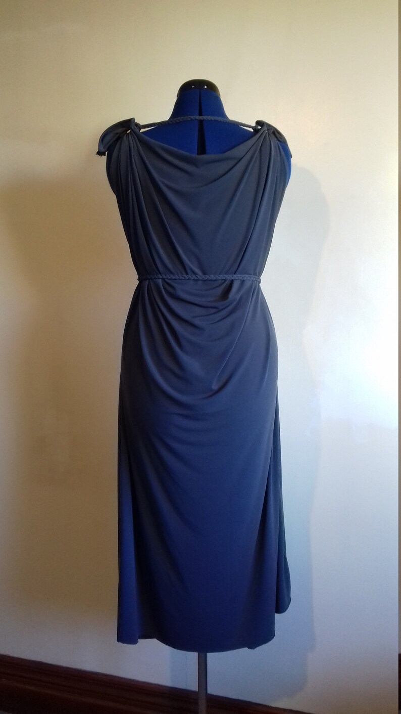 slate grey evening dress