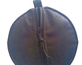 EarpodEarbudAirpodBlackZipperedPouch/5InchRoundZipperPouch/LargeCircularZipperedPouch/BlackZipperCase/AirPodHolder/EarpodCase/EarbudPouch