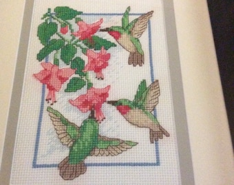 Hummingbirds and Flowers Cross Stitch