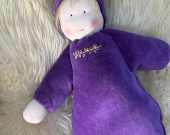 Organic Amethyst Embroidered Weighted Baby