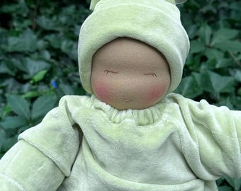 Sage Green weighted Baby - light brown