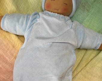 Blue Weighted Little Baby - light brown