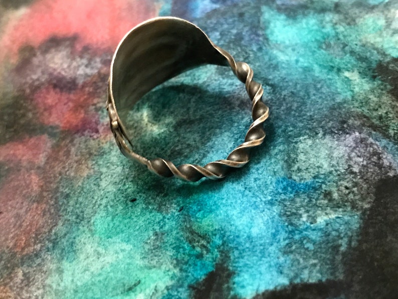 twisted handle whole demitasse spoon ring Spoon Ring Sterling Silver Flowers Vintage silverware