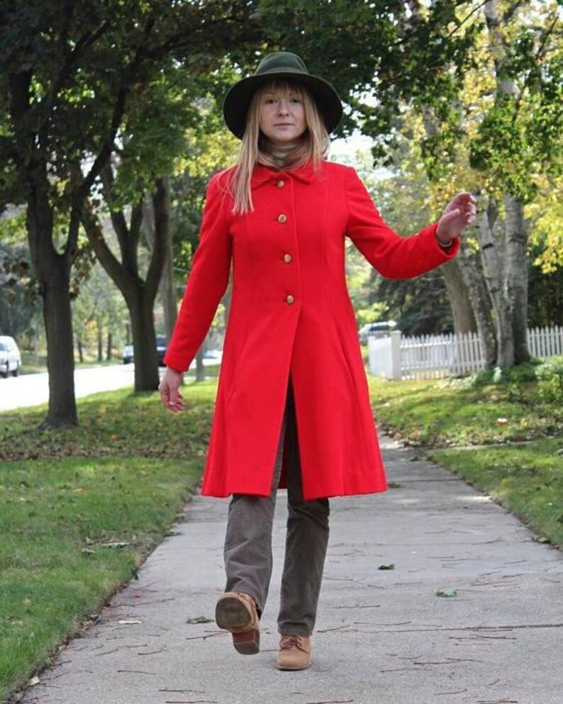 red dress and coat