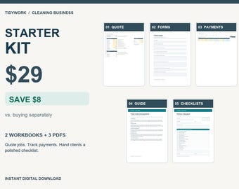 Cleaning Business Starter Kit | Quote, Client Tracker and Checklists