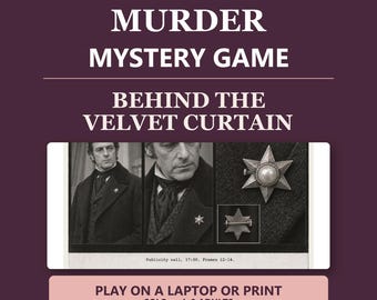 Printable Murder Mystery Game for Adults | Theatre Mystery | Solo, Date Night or 4–8 Players | Behind the Velvet Curtain