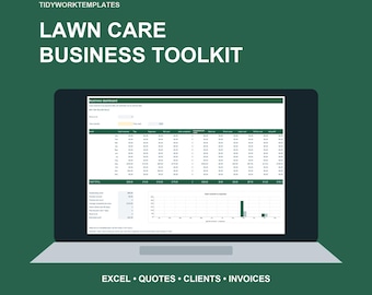 Lawn Care Business Spreadsheet | Mowing Quote Calculator, Client Tracker, Invoices (Excel Template)